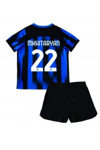 Inter Milan Henrikh Mkhitaryan #22 Jalkapallovaatteet Lasten Kotipeliasu 2023-24 Lyhythihainen (+ Lyhyet housut)